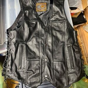 RST Black Leather Vest